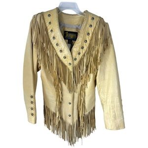Diamond Leathers Western Fringed Suede Leather Jacket Size 10